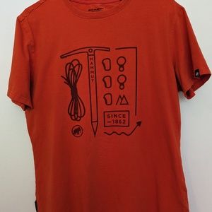 Mammut Cotton T-shirt Short Sleeved, Orange, Men’s Large